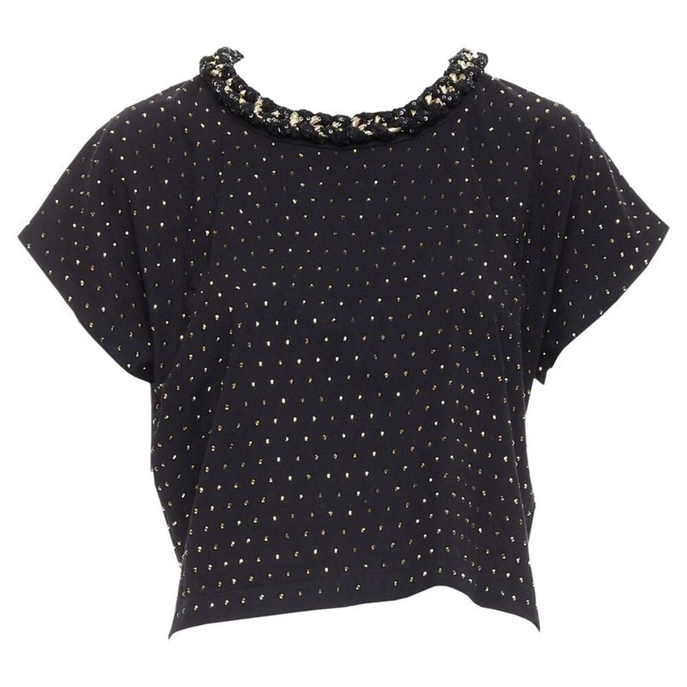 Balmain Crystal Chain Crop Tshirt